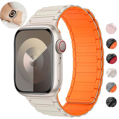 Magnetisches Sportarmband für Apple Watch Ultra 2 49mm 45mm 44 42mm 38 40 41mm Silikonarmband für iWatch Serie 9 8 7 6 5 4 ultra