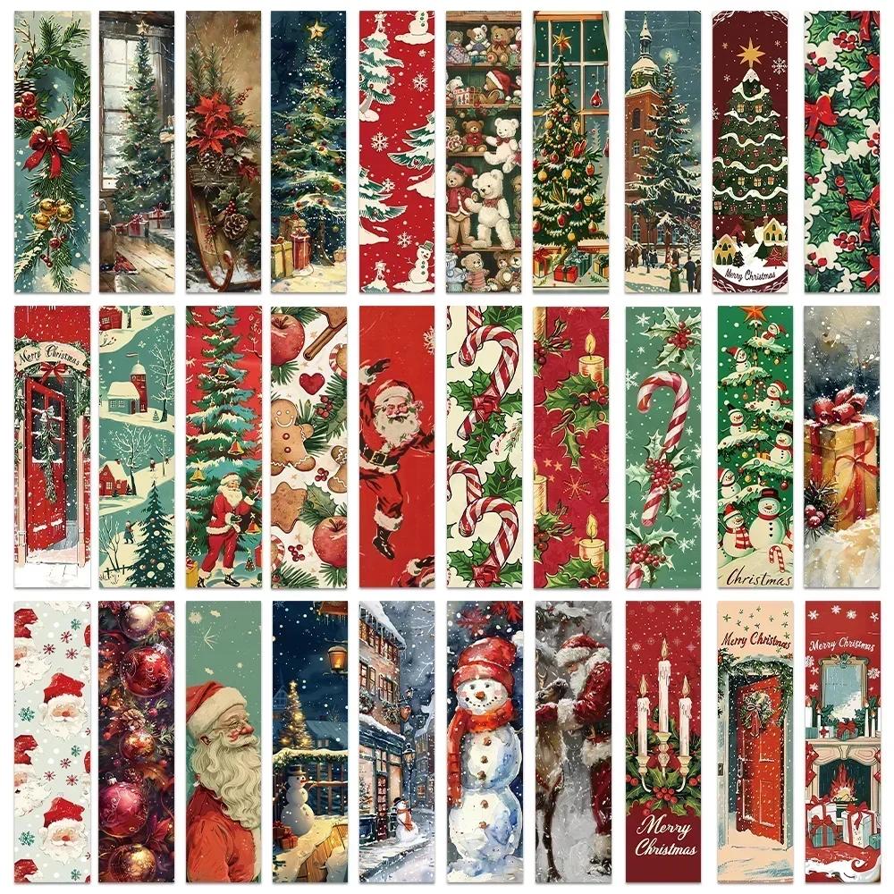 

30PCS/set Christmas Bookmark Cartoon Aesthetic Reading Page Books Marking Students DIY Creative Gifts Book Decoration Bookmarks