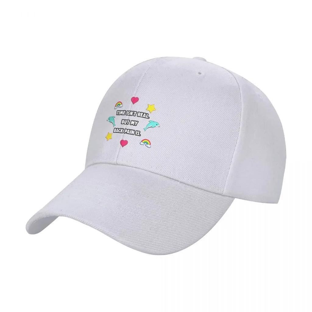 Time Isnt Real But My Back Pain Is Baseball Cap New Hat Hood Sun Hat For Children Sun Hats For Women Unisexs