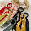 1 Stück DIY Festes Webmuster Schleife Satin Langes Band Pferdeschwanz Schal Haargummi Scrunchies Damen Mädchen Elastische Haarbander Haarschmuck