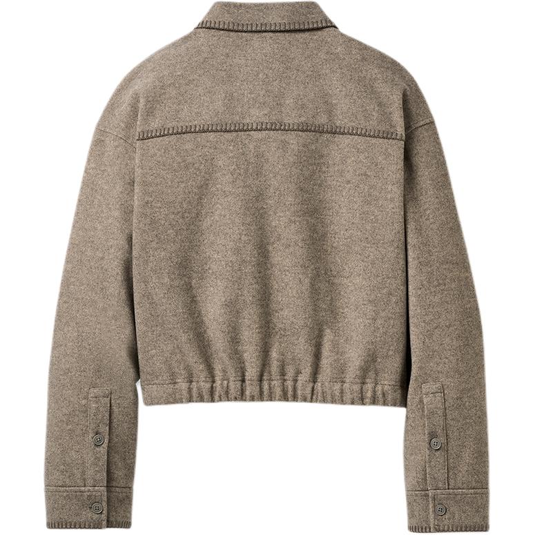 UGG Faux Fur Collar Single-Breasted Long Sleeve Jacket Women jackets 1172213-GRHE