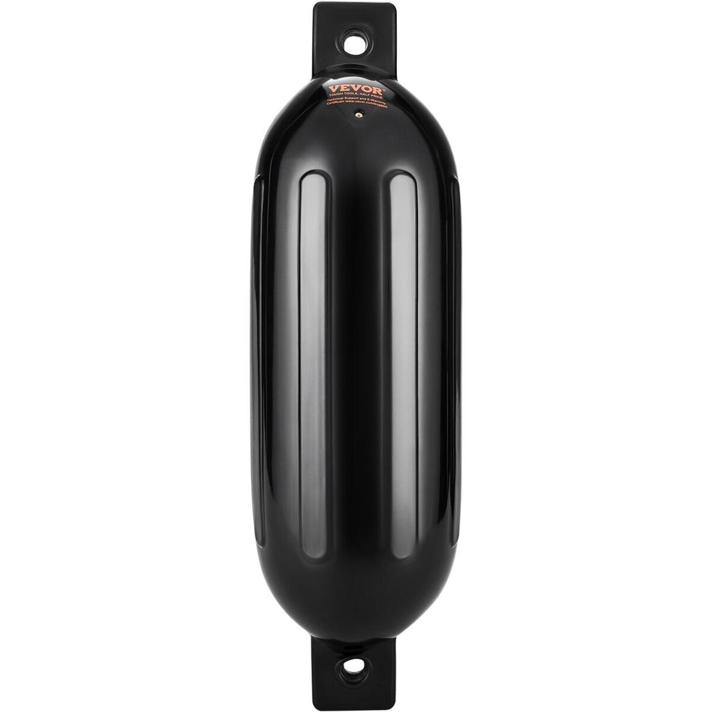 Bootsfender, 14 x 51 cm Bootsfender zum Anlegen, Aufblasbarer gerippter Fender mit Mittellöchern, Marine-Bootsliegeplatz-Fenderpuffer mit Luftpumpe, 4 Nadeln