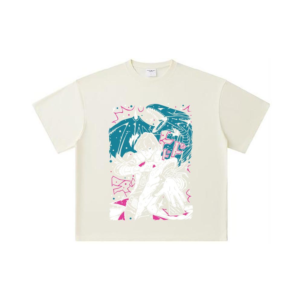 260 GSM Double Yarn 32 Count 100% Cotton Yu-Gi-Oh V7 Seto Kaiba Print Unisex Heavy Cotton T Shirt