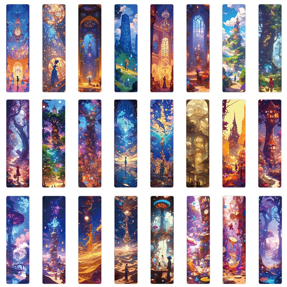 24 Fairy Tale World Paper Bookmarks - Novel Reading Decoration & Annotation Cards