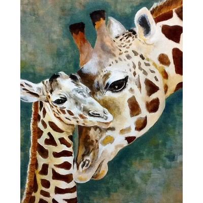 MégaCréa DIY - Peinture Au Numéro Girafes 30 X 40 Cm