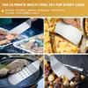 Stainless Steel Square Head Steak Cooking Spatula Wood Handle Pizza Shovel Pancake Beef Turner Scraper BBQ Utensils for Kitchen