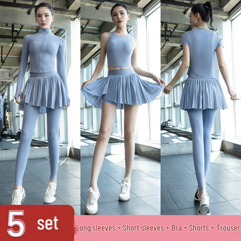 Women's Pleated Skirt & Jacket Quick-Dry Yoga Set