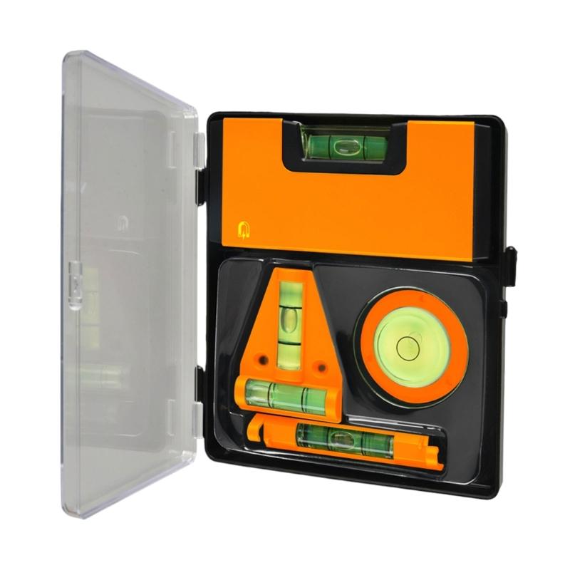 

4in1 Levels Tool Set, Portable Small Bubble Levels, Shock Resistant Bubble Levels Tool for Measuring 1