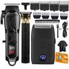 Digital Display Hair Clipper Set: Electric Parent-Child Haircut Kit with Oil Head Carving and Scissors