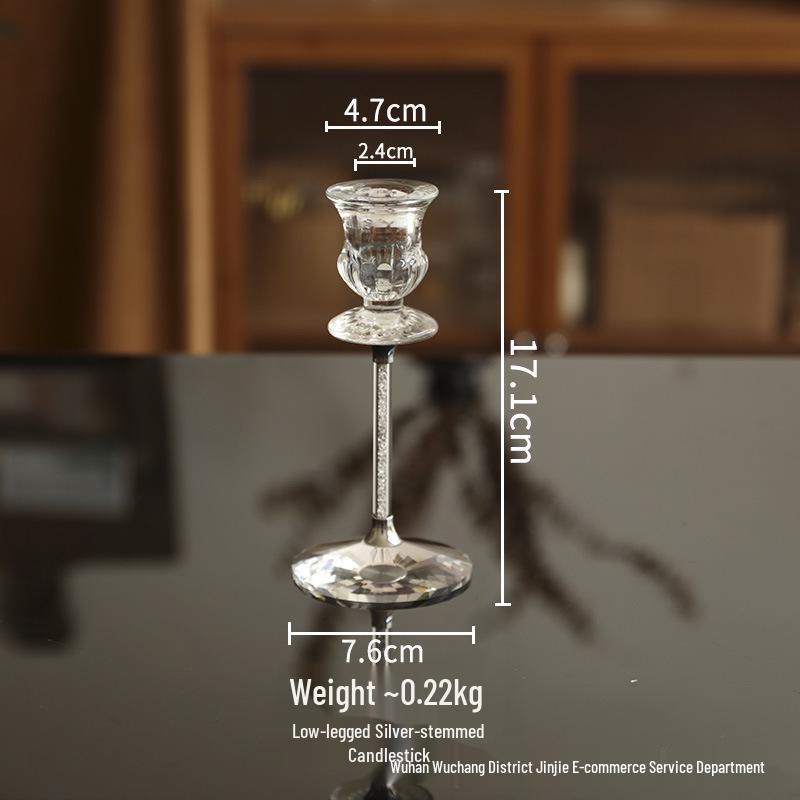 European Crystal Candlestick: Elegant Ornament for Home, Wedding, or Dinner Decor - Tall Stand & Photography Prop.