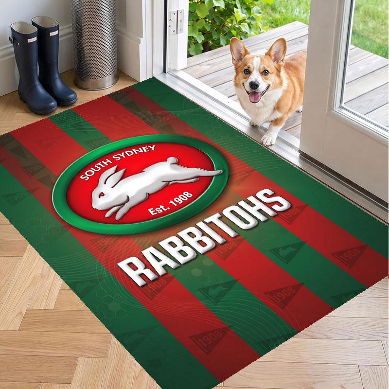 Soft Floor Carpet South Sydney Rabbitohs Pattern Area Rug Decorative Mat For Home Room Decoration
