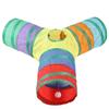 Rainbow Three-Way Foldable Cat Tunnel Toy
