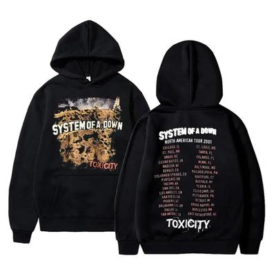 Rock Band System of A Down Toxicity Tour Mikina s kapucí Pánská Dámská Gotická Punková Vintage Mikina s kapucí Unisex Fleece Nadměrné Mikiny s kapucí
