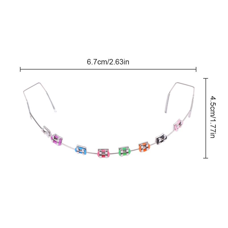 5sytles 2pcs Colorful Temporary Tooth Decoration With Metal Wires Metal Bracket And Orthodontic Ligature Ties Dental Decorations