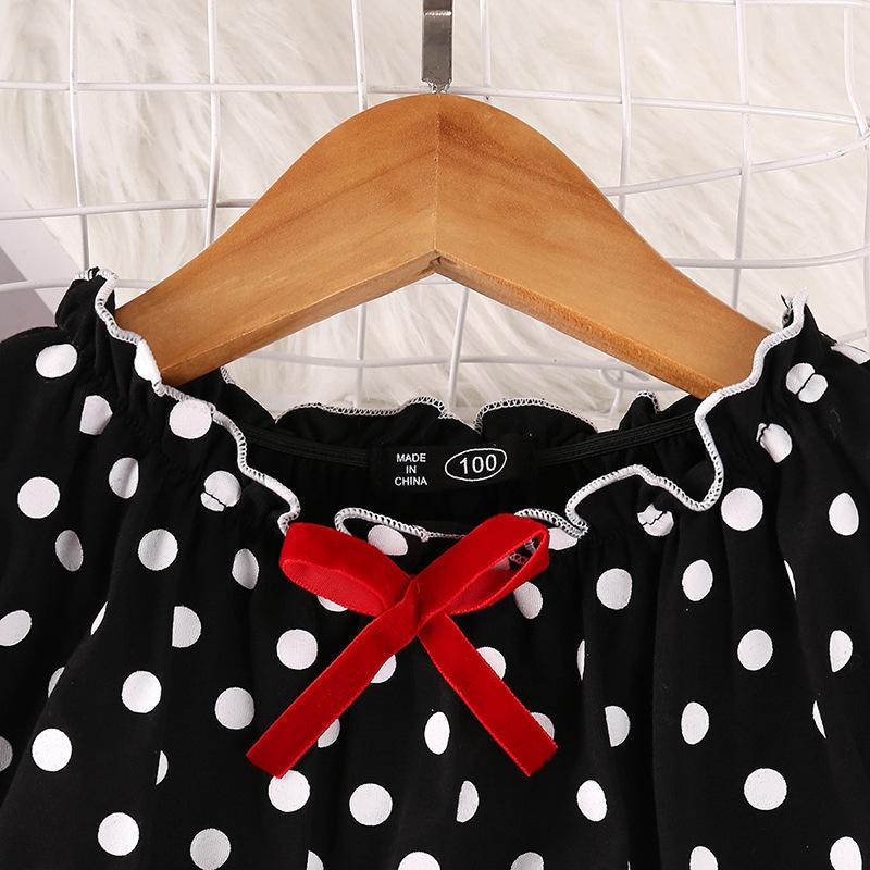 Mädchenkleid Herbst Kinder Langärmlig Gepunktet Süß Puffiger Tüll Prinzessinkleid