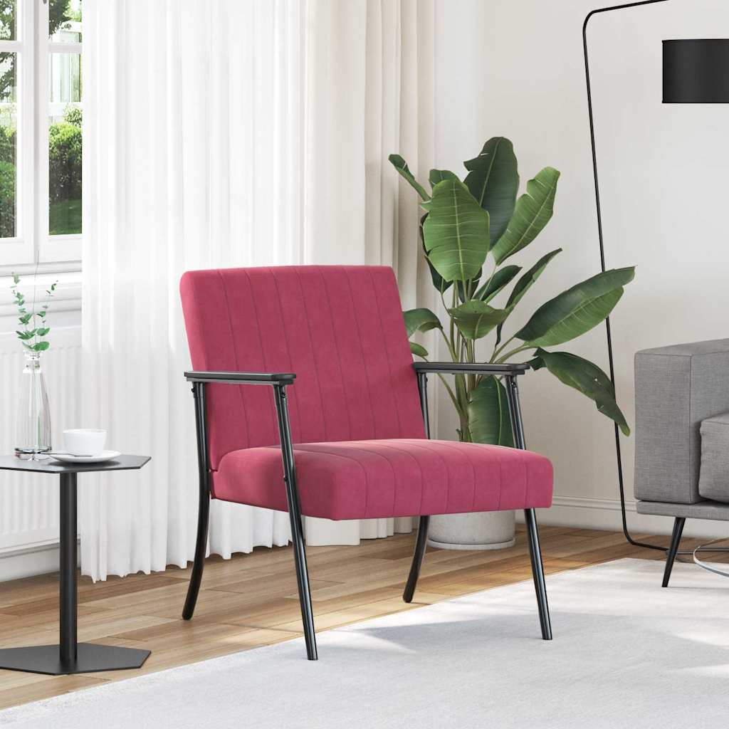 Armchair Burgundy 59 X 75 X 78 Cm Velvet