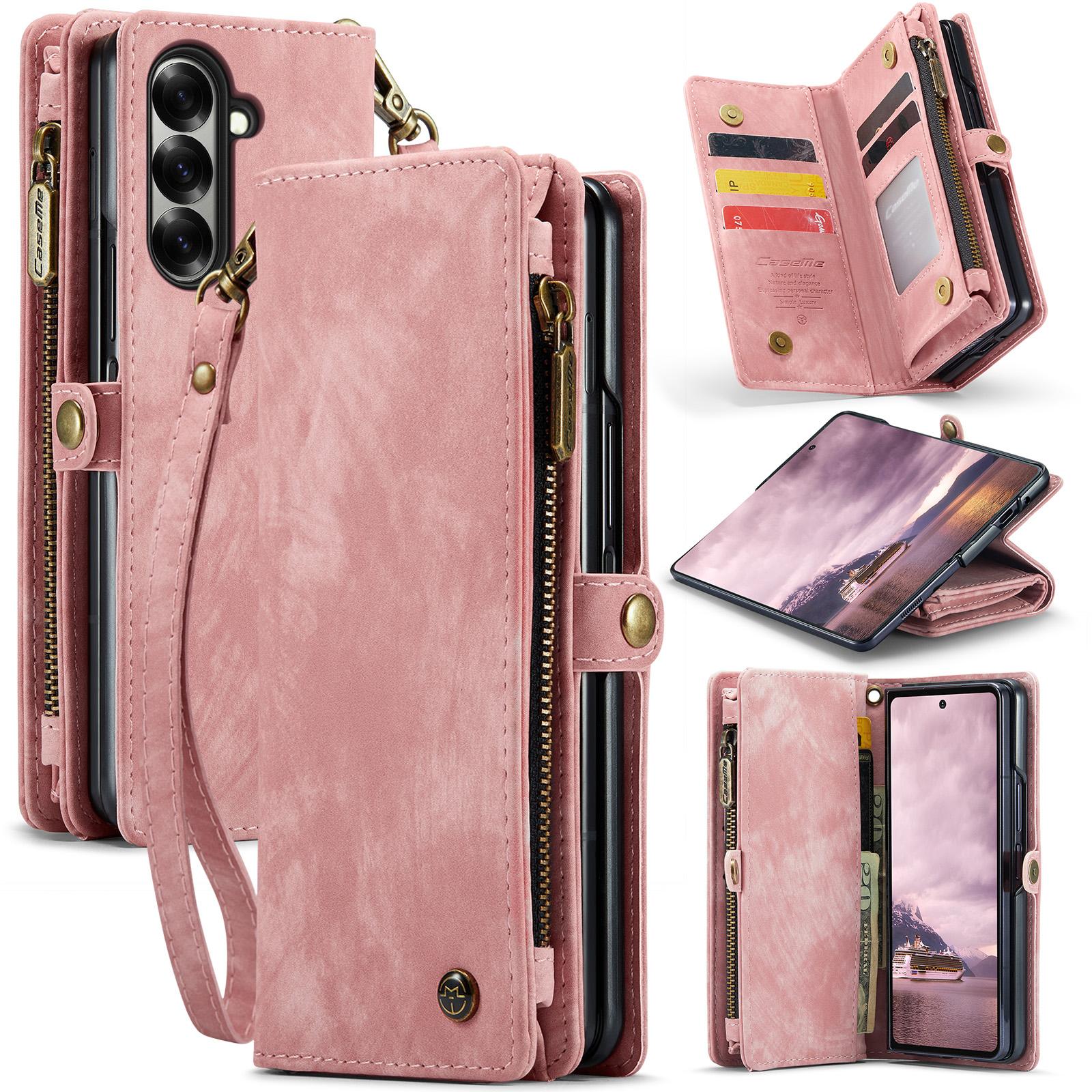 

For Samsung Galaxy Z Fold7 5G Phone Cases CASEME 008 Leather Cover with Detachable Wallet and Strap