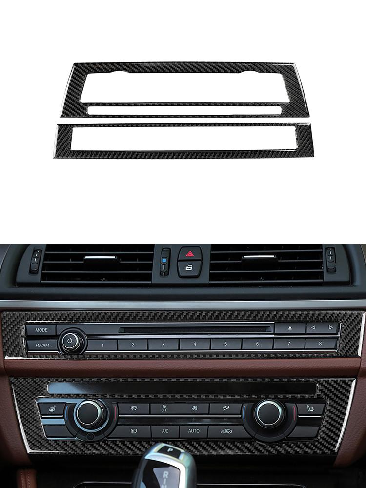 Car Interior Button Panel Cover Decorative Carbon Fiber Sticker For BMW 5 Series F10 2011-2017 Styling Accessories