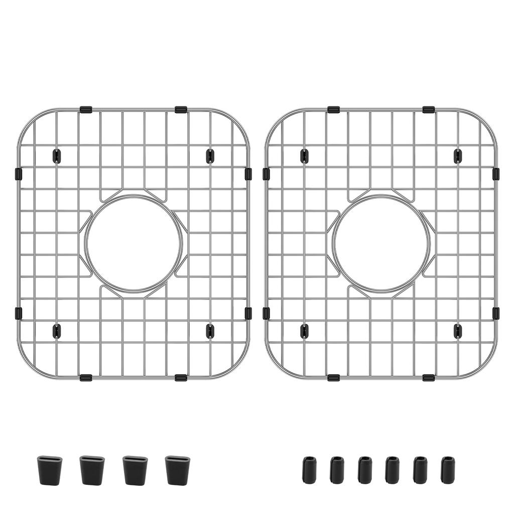 2Pcs Sink Grid Stainless Steel Sink Protectors Drainage Racks Kitchen Sink Protector with Rubber Padded Feet for Kitchen Gadgets