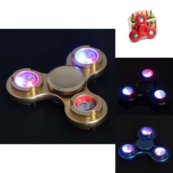 Premium Quality Led Light-up Flashing Fidget Tri-spinner For Anxiety And Stress Relief