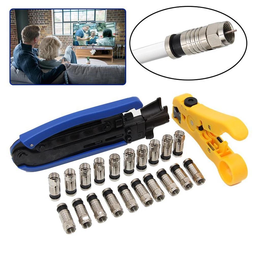 

Multi-Functional Wire Stripping Pliers With Press Extrusion Type F Head For Rg59/Rg6 Coaxial Cable Network Tools