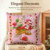 Cartoon SStrawberry Shortcake Cushion Cover Natural Linen Organic Fabric DoubleSided Printing Sofa Home Decor Gift Pillow Case