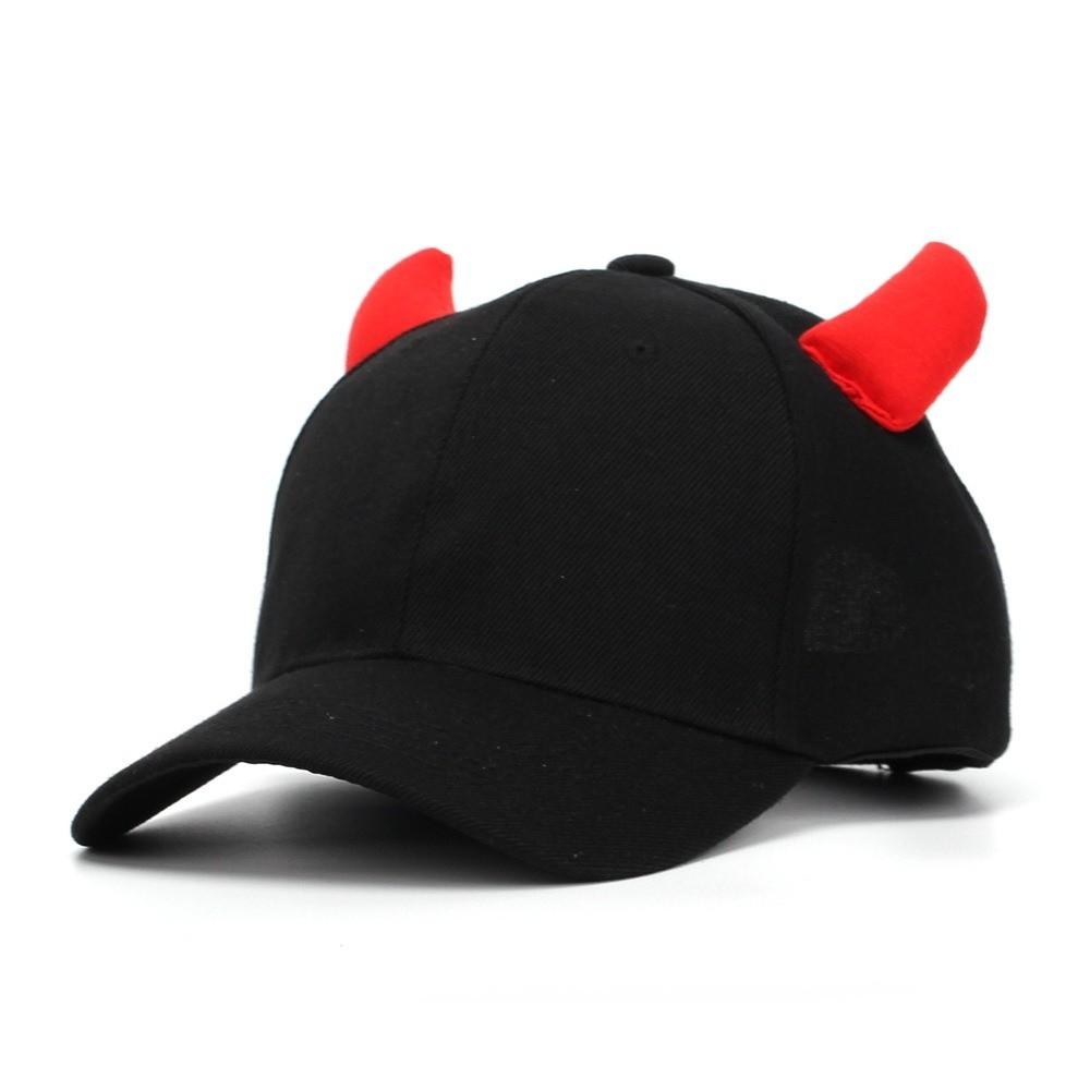 Klassische 3D Teufelshorn Baseballkappe Cosplay Verstellbare Schirmmütze Atmungsaktive Streetwear Mütze Für Mann Frau Unisex