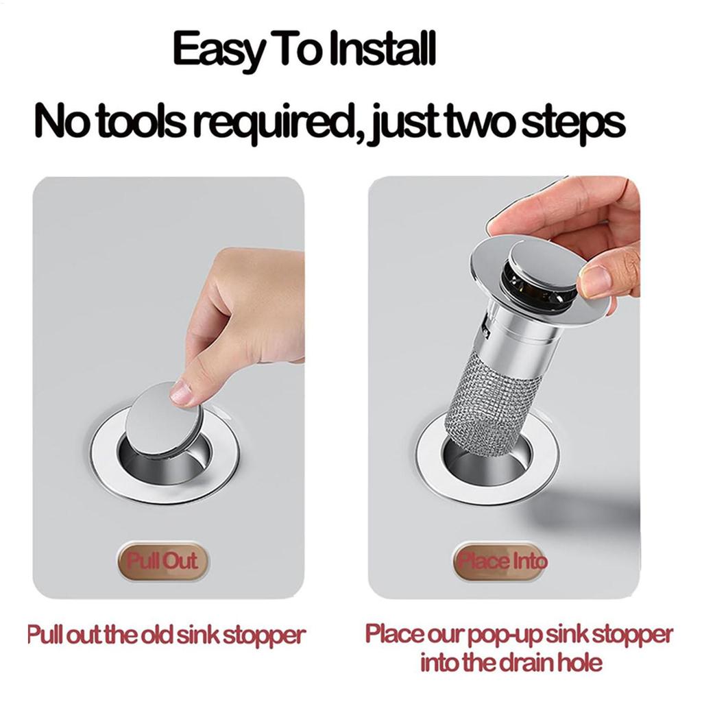Stainless Steel Floor Drain Filter Washbasin Plug Anti Odor Pop-Up Sink Drain Strainer Basin Stopper Hair Catcher For Shower