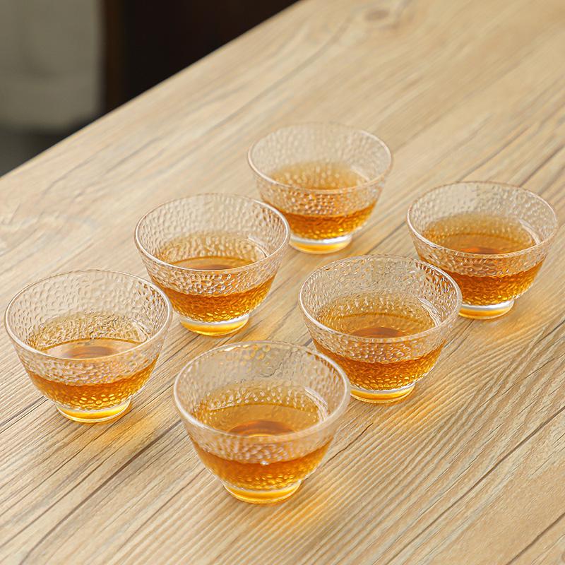 Thickened, heat-resistant glass tea cup for home use – transparent, Gongfu style, ideal for tea tasting. Large host cup, perfect for enjoying tea.
