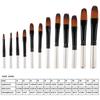 12PCS Pearl White Handles Art Paint Brush Set Tongue Tip & Angle Tip Firm Fastening Nylon Fiber Brushes Soft Nylon Fiber