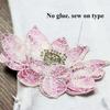 New DIY Lotus Flower Patch Clothes Wedding Dress Accessory No Glue Sew On Patches Embroidered Patches