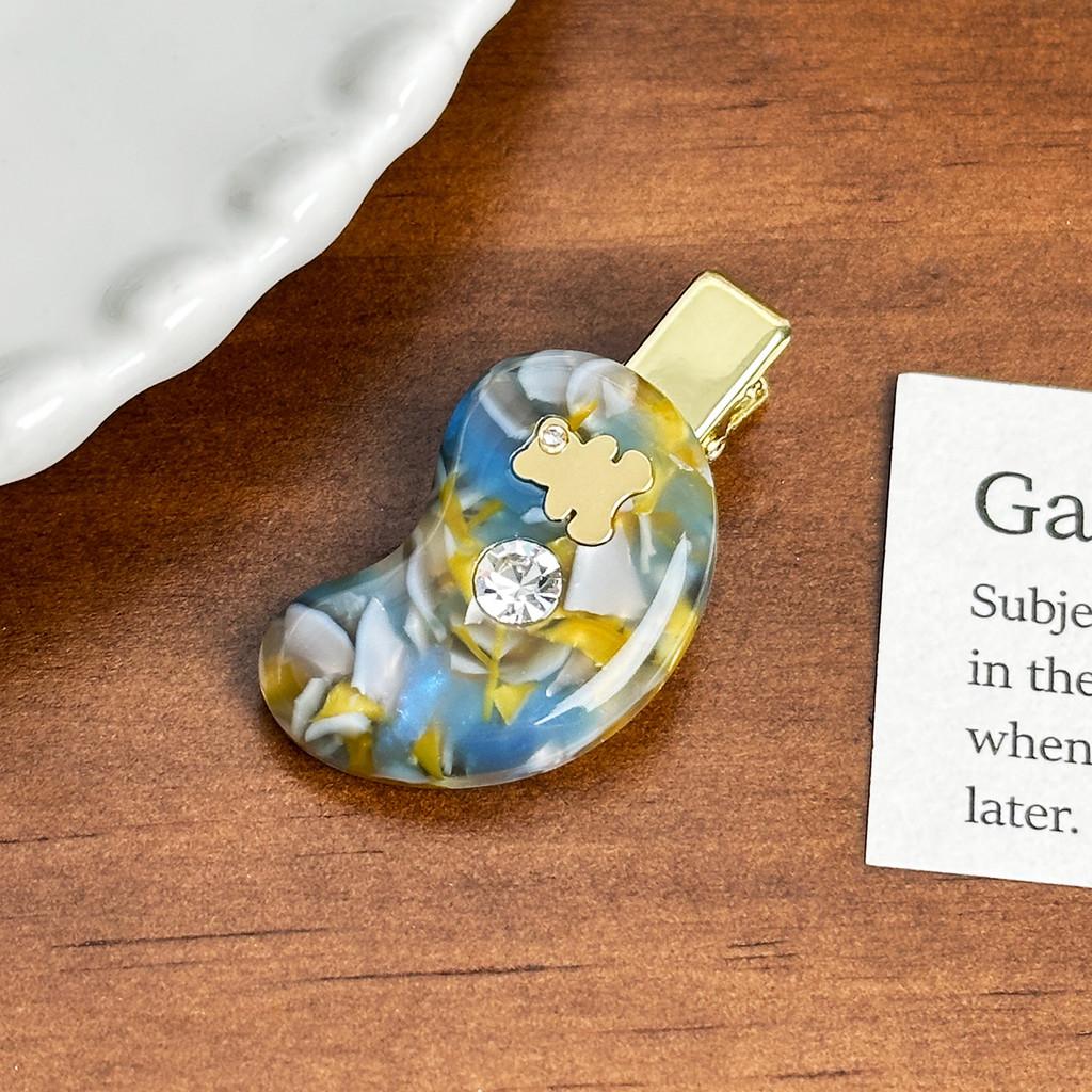 Trendy Acetate Hair Accessories Featuring Rhinestone Bear Clips For Young Women