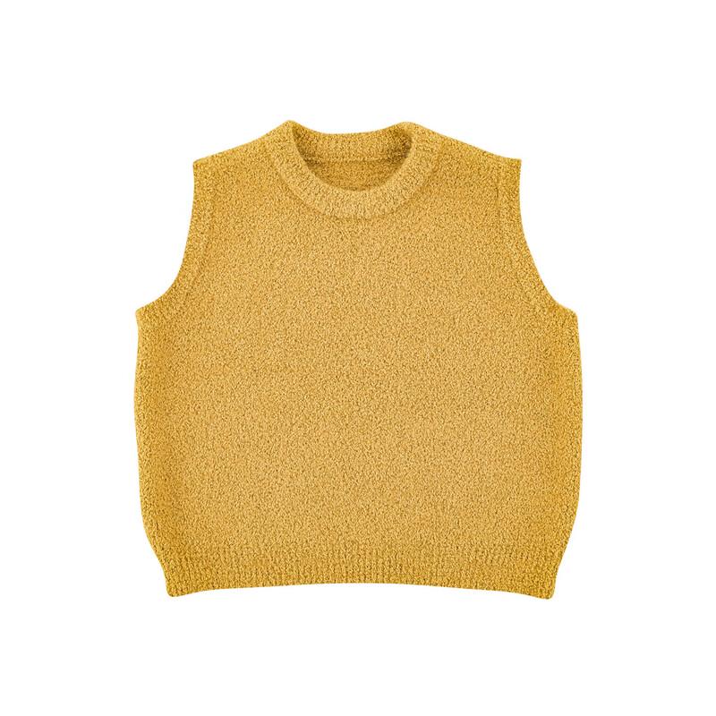 Девочковый пушистый вязаный жилет без рукавов YuYou 90