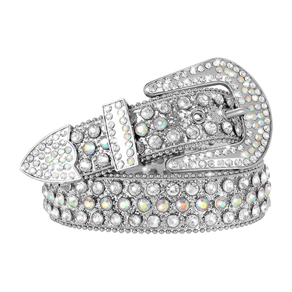 

Y2K Style Rhinestone Belt Glamorous Western Rhinestone Belt For Y2K Fashionistas Rhinestones Belt 105cm