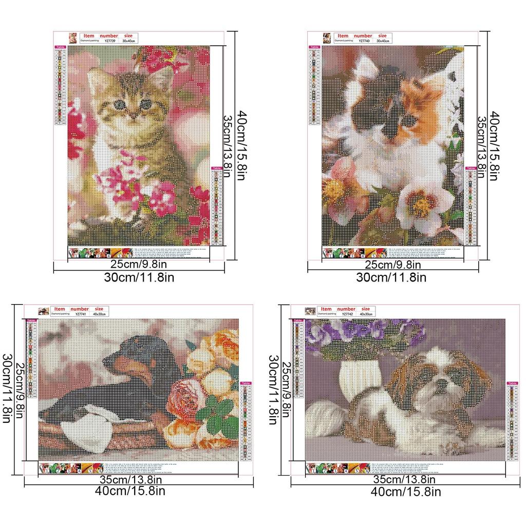 JISHSHAY Diamond Art Set of 30x40cm Diamond Art Kit for Diamond Art 5D Diamond Art Popular Bead Diamond Art Diamond Painting Diamond Art Dog and Bead