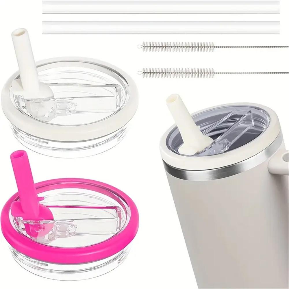 40oz Tumbler Reusable Straw Lid with Spill-Proof Flip Cover Replacement Water Bottle Lid for Outdoor Sports Travel Holiday Gift