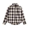 Women's Retro Plaid Brushed Cotton Shirt Jacket with Lapel - Long Sleeve, Spring