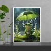 Special Pattern DIY Diamond Painting Kit for Umbrella Carrying Frog, Frameless Diamond Art, Available In Multiple Sizes