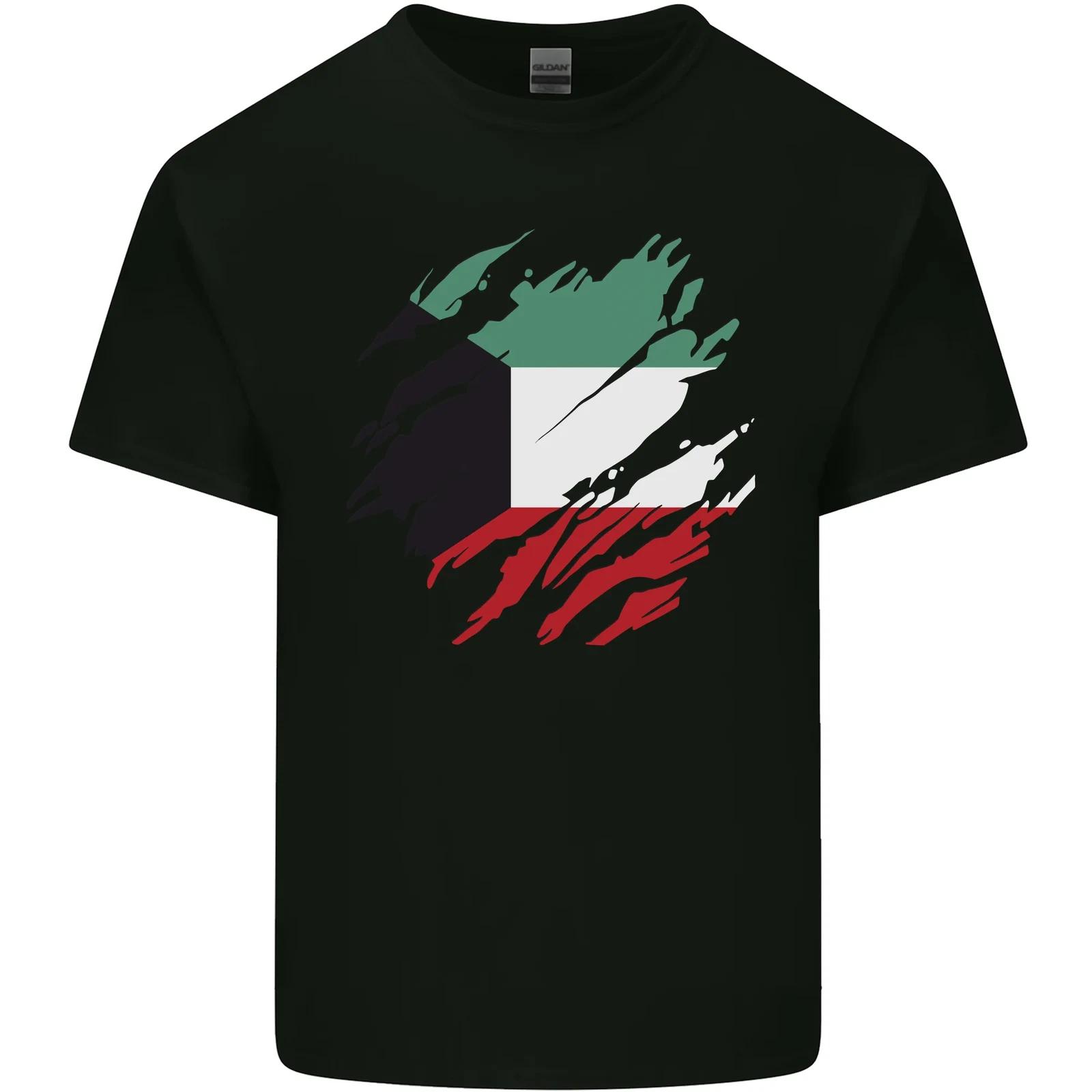 Torn Kuwait Flag Kuwaiti Day Football Kids T-Shirt Childrens 2XL