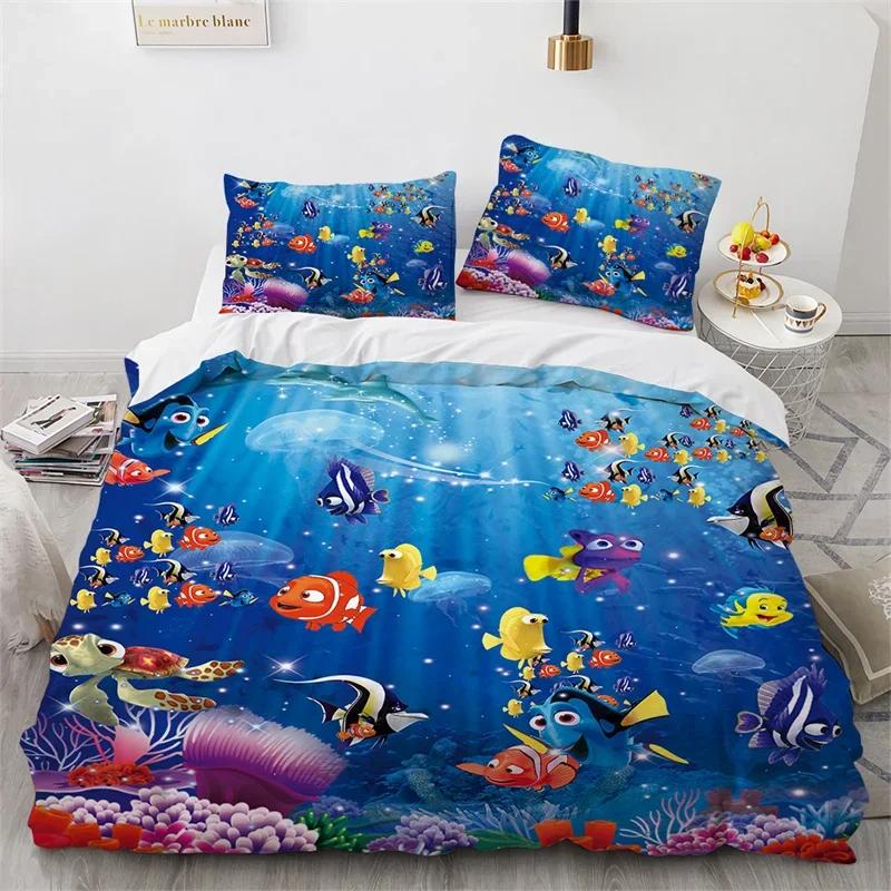 Sea Animal Turtle Duvet Cover Queen Microfiber Dolphin Octopus Conch Starfish Quilt Cover Ocean Theme Bedding Set For Boys Girls