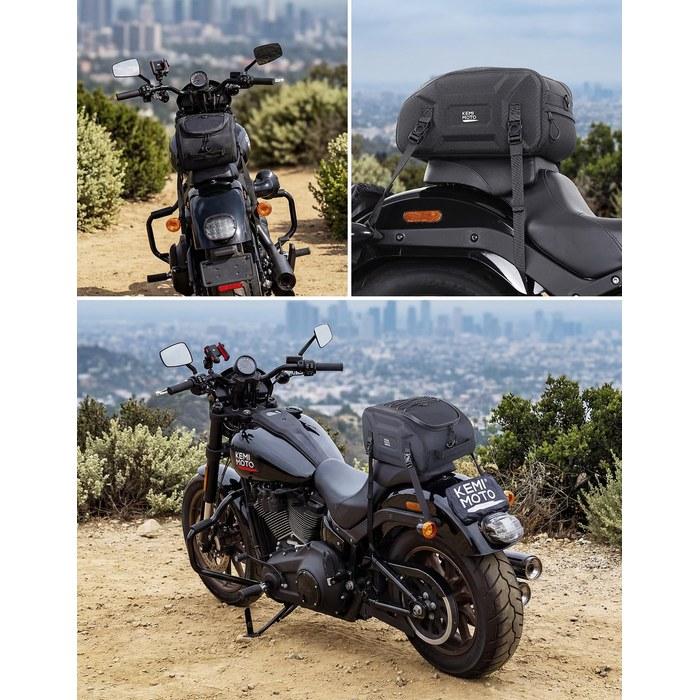 [Kemimoto] Seat Bag 13L EVA Hard Shell Waterproof with Rain Cover & Mounting Straps KM-1809 Black