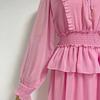 2023 Autumn Chiffon Ruffle Layered Long Dress for Women