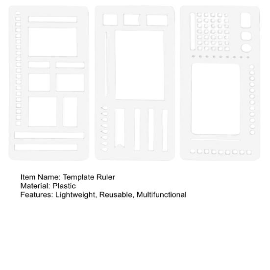 3Pcs Handmade Flexible Record Template Set for Dot Grid Journals Travel-friendly Planner Templates Coils Disc And Rings Stencil for Notebooks