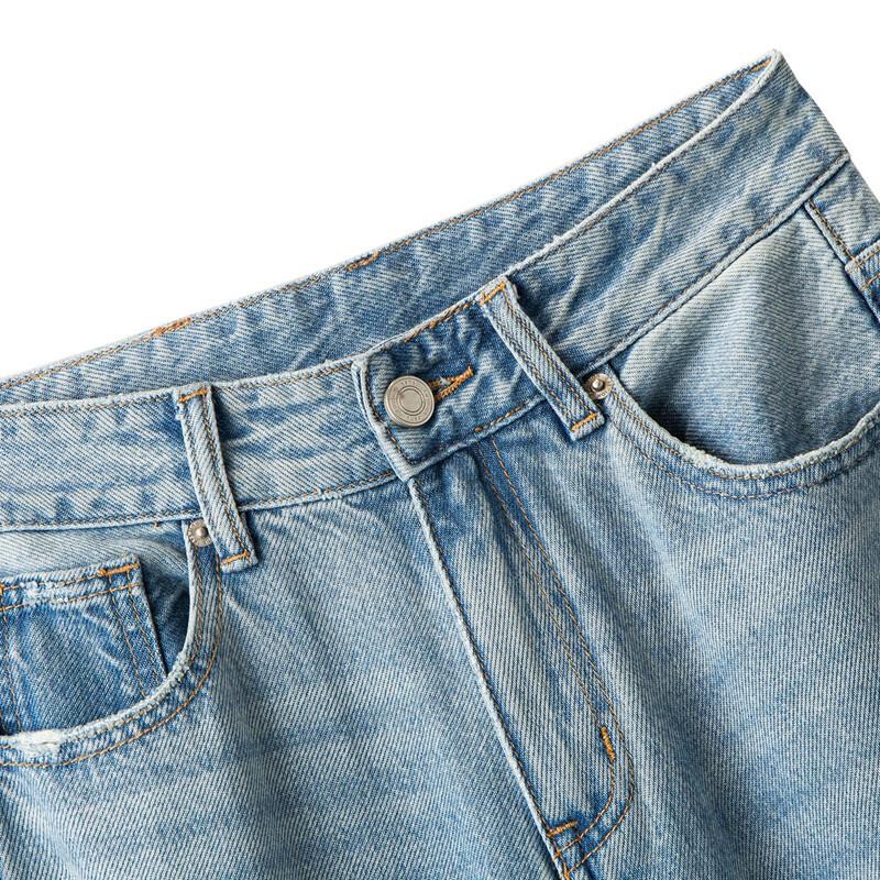 SIBASHE Women's High-Waist Washed Wide-Leg Jeans