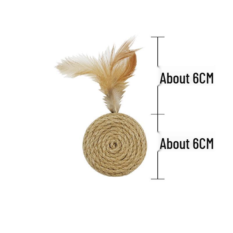 Cat Teasing Toy: Self-Entertainment Ball with Teasing Stick, Gnawing Hemp, Bite-Resistant, Scratch Sound Bell, and Mouse Design.