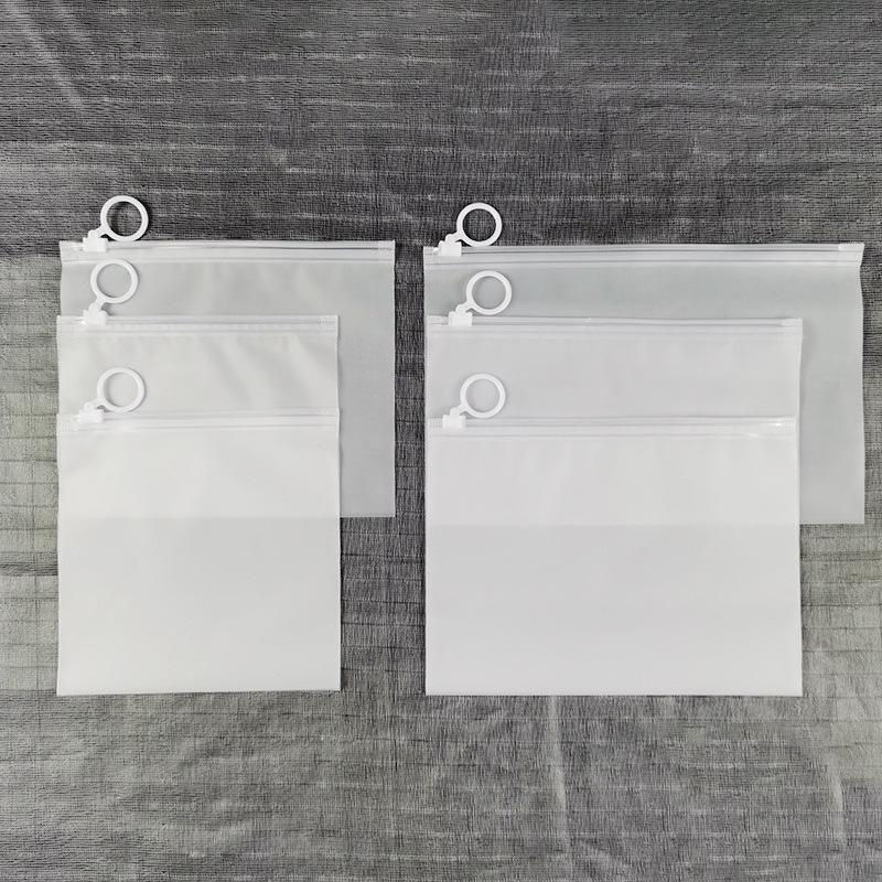 50pcs Transparent and Frosted Plastic Storage Bags with Zipper and Ring Pull for Gift Bags Makeup Stationery and Travel