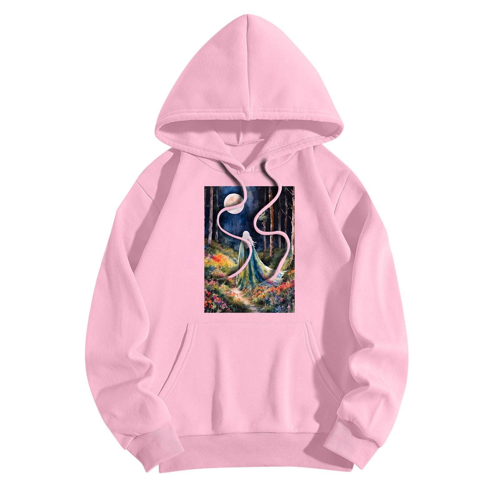 Женская модная повседневная толстовка с капюшоном и принтом ведьмы на Хэллоуин — фото 3