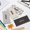 Canvas Pencil Case Aesthetic Geometric Pattern Smooth Sturdy Zipper Portable Large Capacity for Office Workers Stationery Organizer