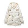 Down jacket women's medium and long 2024 new fashionable high-end loose waist small white duck down winter