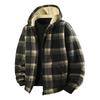 Europäischer Herren Herbst-Winter Gestreifter Karomuster Samt Hoodie Strickjacke - Verdickt Mode Lässig Sportbekleidung